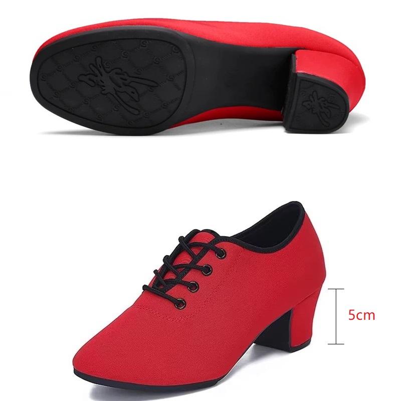 Comfort Latin Dance Shoes Woman Teacher Adult Oxford Shoes Modern Square Ballroom Canvas Women Shoes Comfortable Sneakers Female