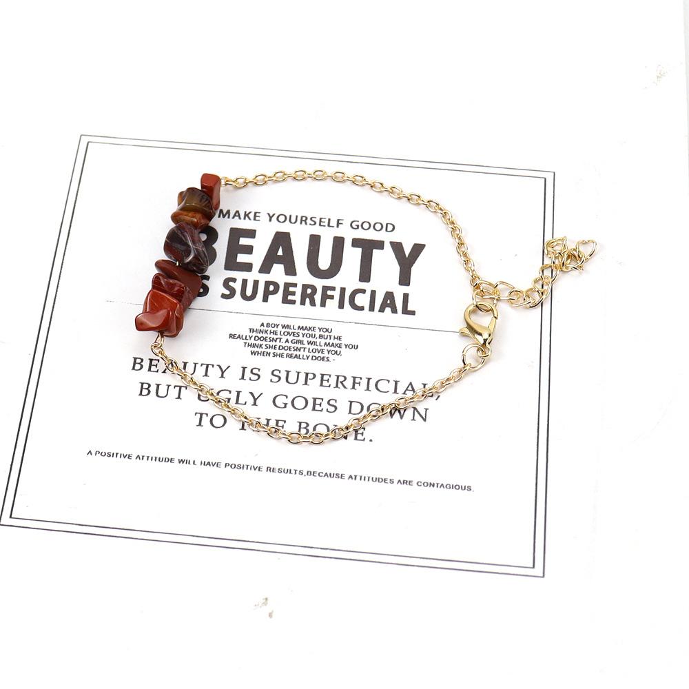 Drainage Natural Crystal Agate Gravel Semi-Precious Stone Bracelet Bracelet Irregular Stone Jewelry B79