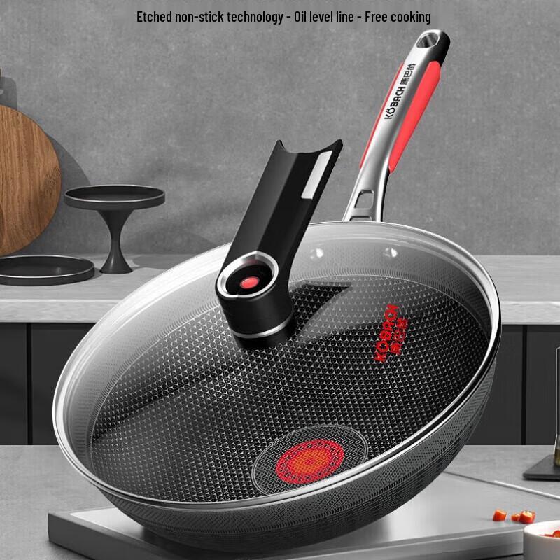 Kambach 32cm 316L Non-stick Honeycomb Wok with Temperature Sensor