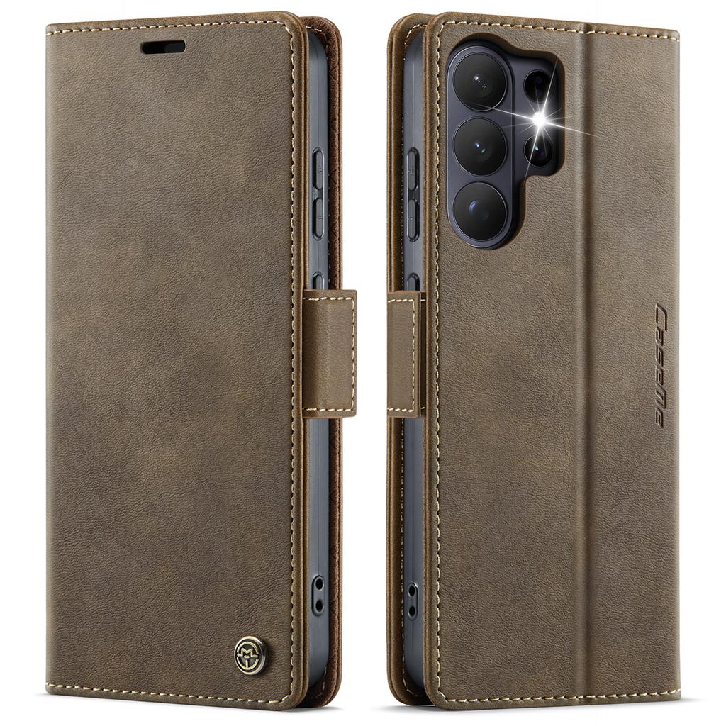 CaseMe Retro Magnetic PU Leather Wallet Phone Case For Samsung Galaxy S26/S26 Plus/S26 Ultra Shockproof Card Holder Pocket Cover