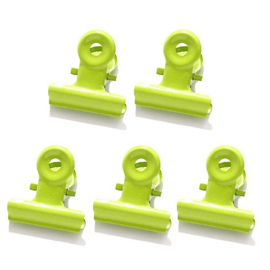 5Pcs Candy Color Metal Binder Clips Hanging Hole Design Round Handbag Clip Money Clamps Colored Hinge Clips