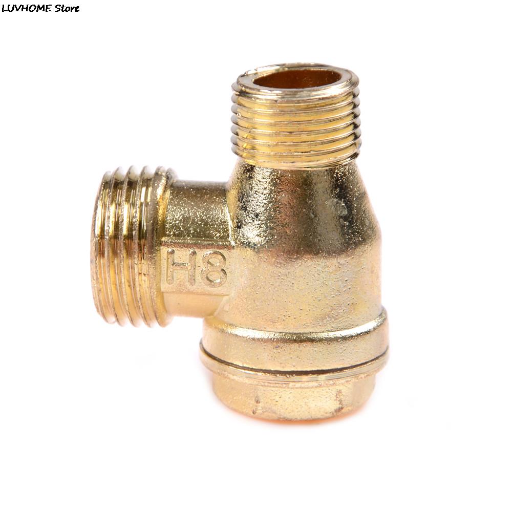 3 Port Brass Central Pneumatic Valves Air Compressor Check Valve Thread 90 Degree DIY Home Tools