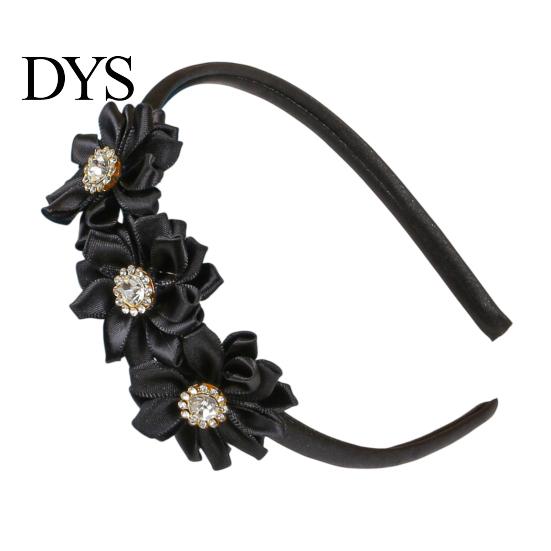 Flower Headband Princess Rhinestone Inlaid Multi-Petal 3D Flowers Lightweight Comfortable Hair Hoop Girls Party Accessory Transparent Plastic