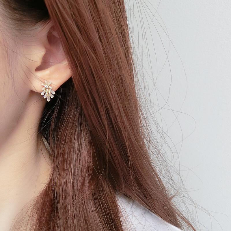 Earrings Literary Fresh Student Gift Cute Little Flower Crystal Earrings Earrings Women