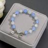 Nischendesign Sternkette Quastenarmband für Frauen Fantasie Blaue Kristallperlen Elastisches Seilarmband Beste Freundin Schmuck Geschenke