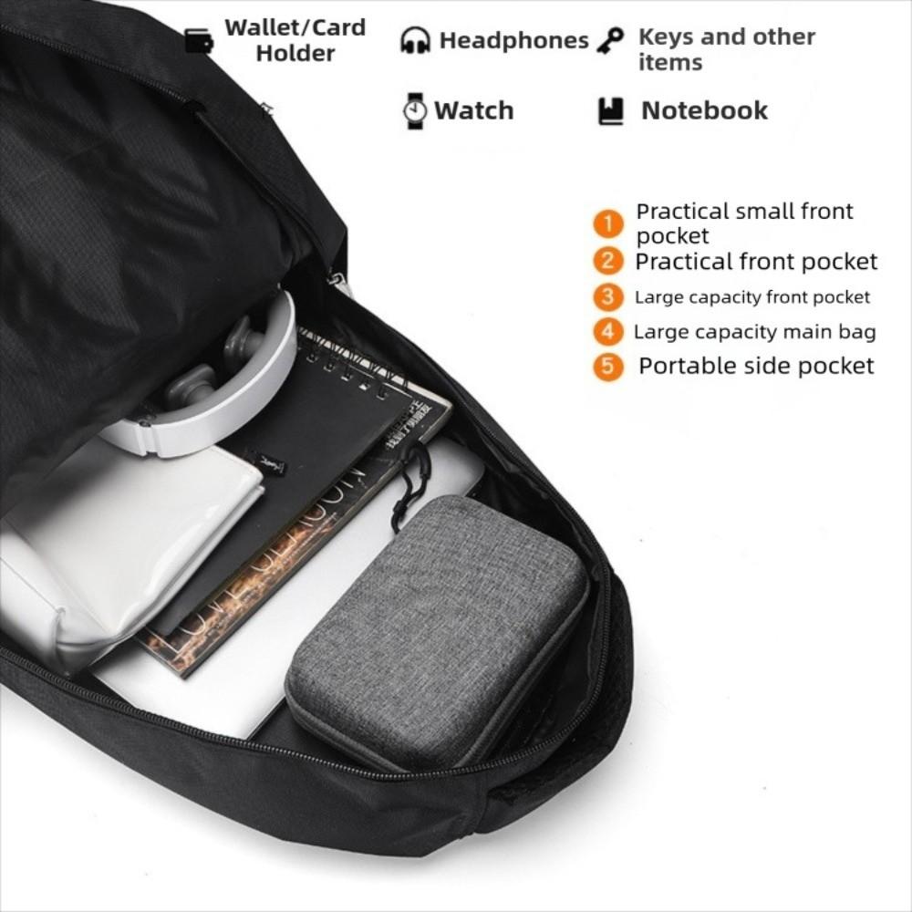 Universal Ergonomic Men Backpack Wear Resistant Large Capacity Business Backpack Casual Style Oxford Cloth Computer Bag Hiking
