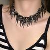 Gothic Heavy Rivet Tassel Necklace, Dark Spicy Girl Exaggerated Clavicle Choker