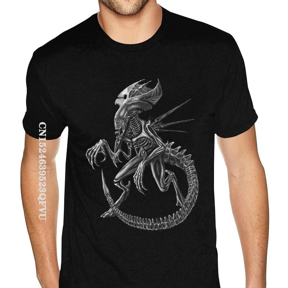 Cool T-Shirt Men Alien Covenant Tattoo Alien Vs Predator Funny Anime Graphic Mens Tshirt Cotton For Boyfriend Black T Shirts S разноцветный