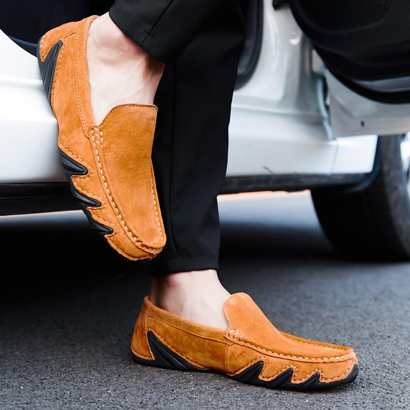 Mode Handgefertigte Herren Club Flats Freizeitschuhe Leder Mode Herren Büroschuhe All-Match Klassische Loafer Bequemer Herren Fahrschuh