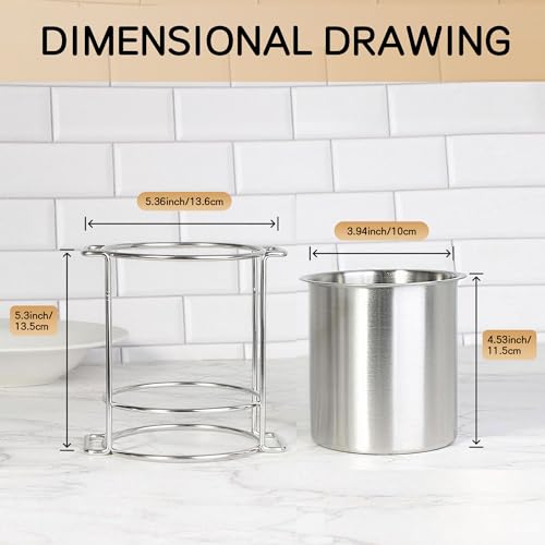 IMEEA Chopstick Holder, Kitchen Tool Stand, SUS304 Stainless Steel, Cutlery Stand for Commercial Kitchens, Storage for Chopsticks, Forks, Spoons, Ladl