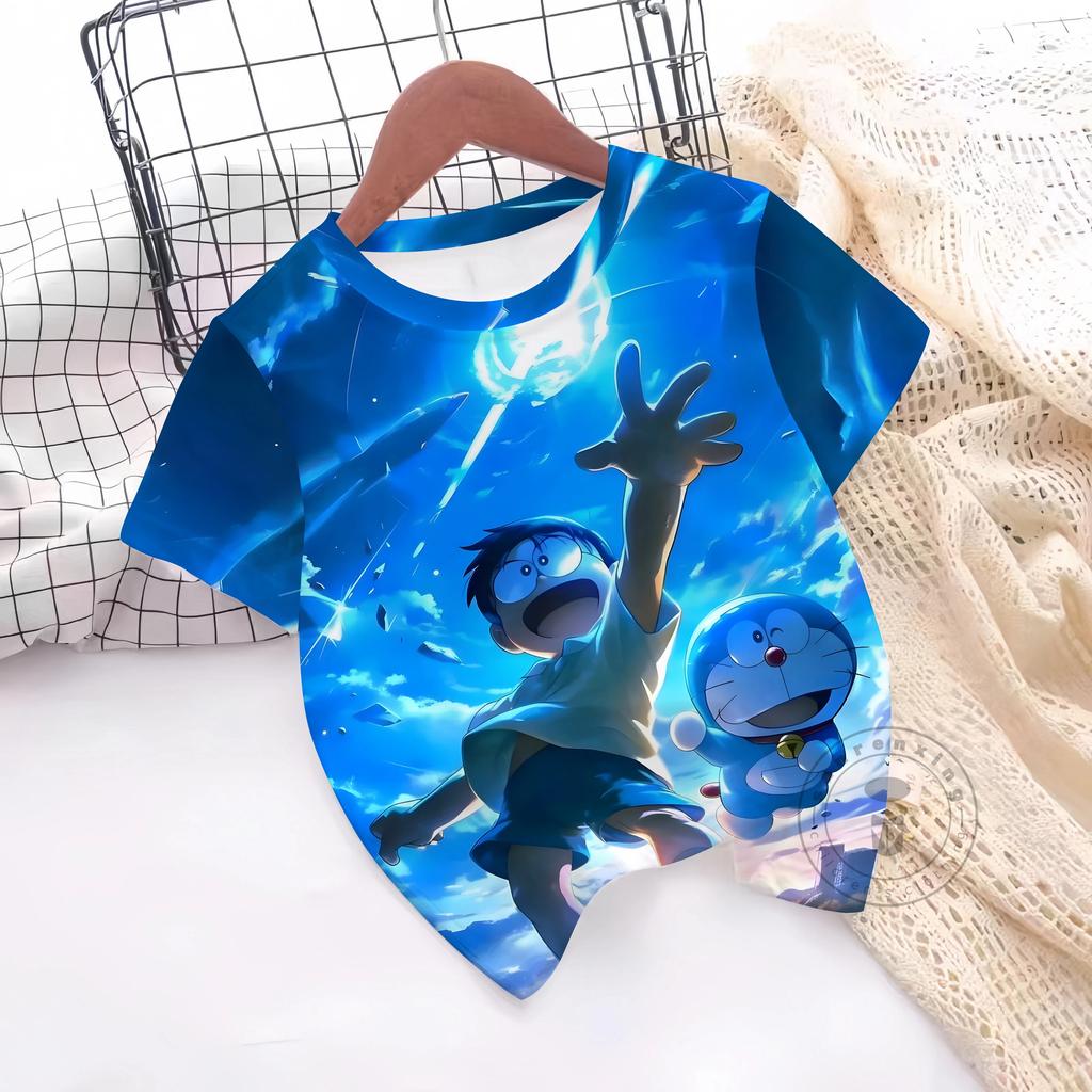 Summer Doraemon 3D Printe Children's Tops Teenagers From T-Shirts For Boys Girls Kids Clothes Short Sleeve