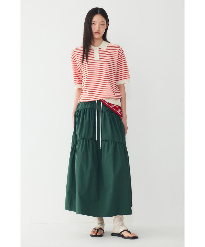 STUDIO TOMBOY Striped Collar Pullover _Red_9176352971
