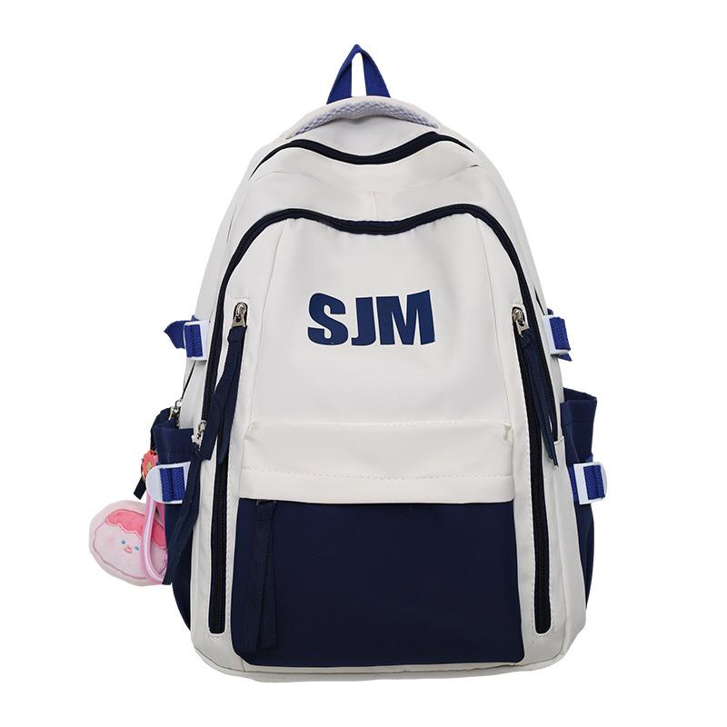 

New schoolbag high school high value backpack medium high value junior high school students large capacity backpack fashion One size синій