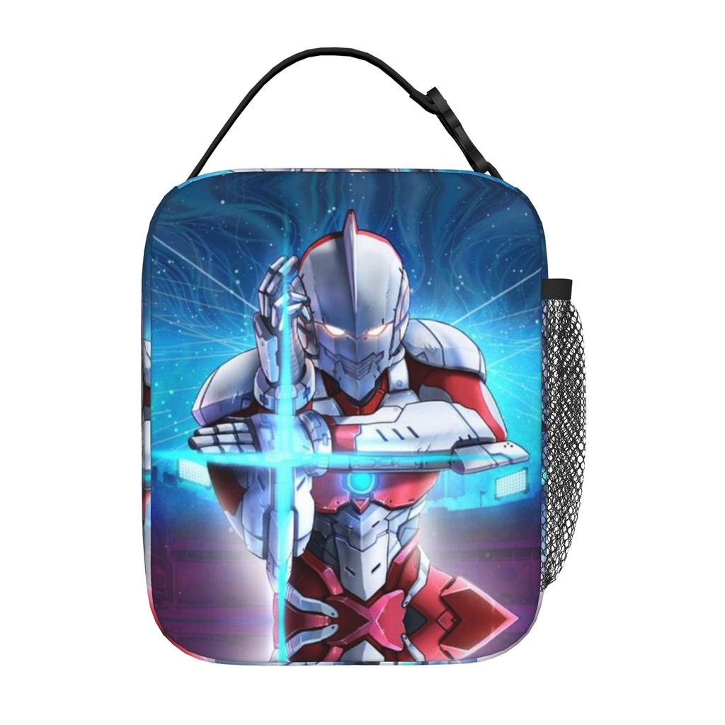Back to school season Ultraman Handbag Blue Washable Fashionable Daily Leakproof Lunch Bag