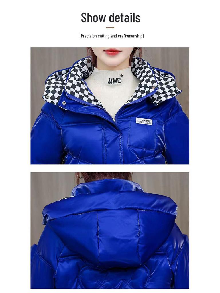 2024 Damen Lockerer Kapuzen-Kurzmantel mit Baumwollfüllung - Koreanischer Stil Wintermantel