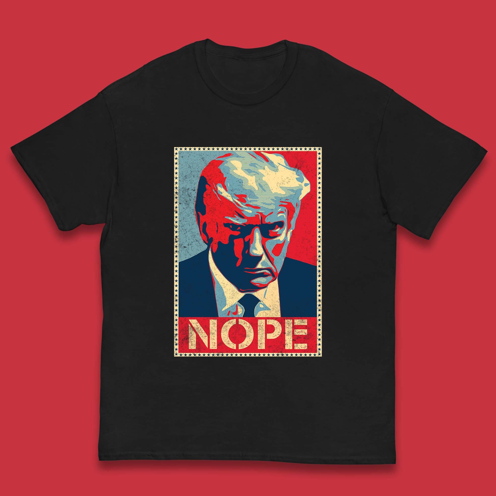 Donald Trump Nope Mugshot Funny Political Obama Hope Anti Trump Kids T Shirt 140