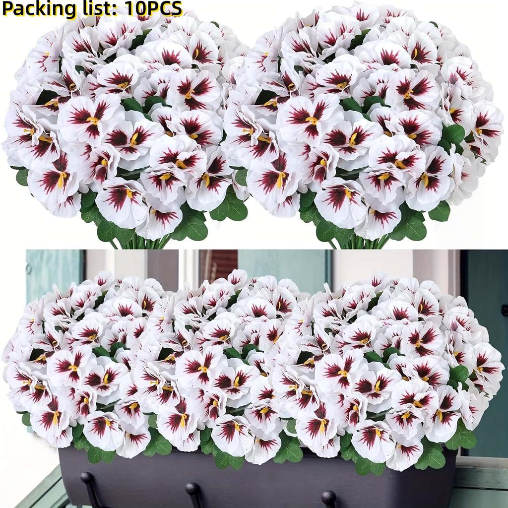 10pcs Artificial Triangular Pansies - Vibrant Mixed Colors Outdoor/Indoor Realistic  artificial flowers - Festive Flower decor