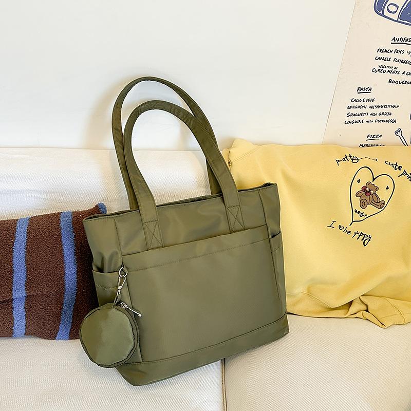 Tote Bag Women's Waterproof Nylon Class Bag Commuter Work Cloth Bag Large Capacity Trendy Handbag Sports Shoulder Bag