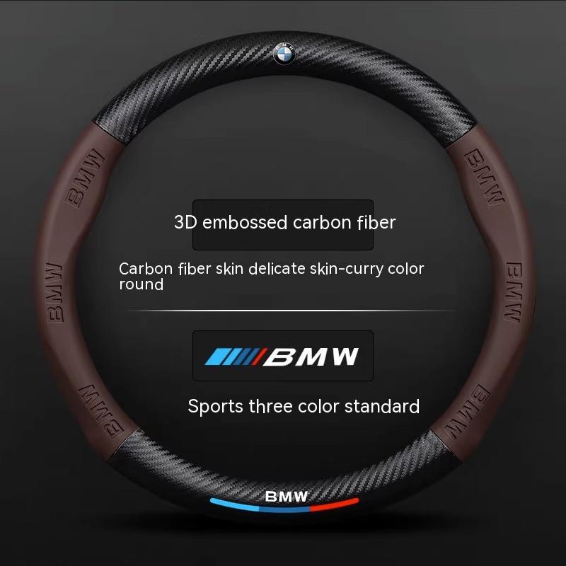 For BMW M X1 X3 X5 X6 X7 G20 G30 I3 I4 E36 E39 E46 E87 E90 E92 F10 F15 F20 F25 F30 Carbon Fiber Leather Car Steering Wheel Cover