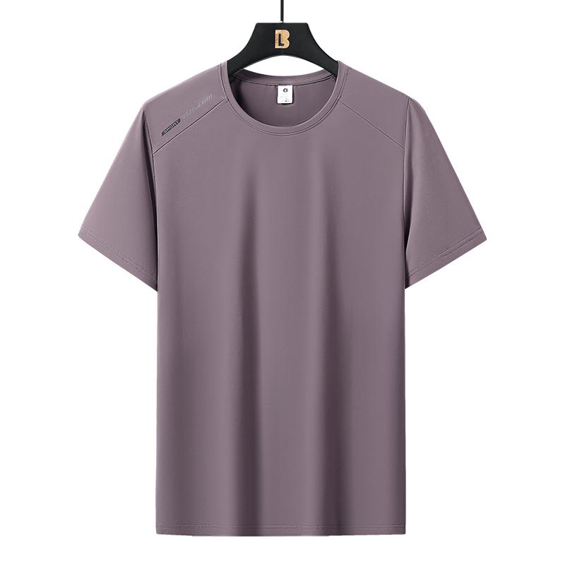 Quick-drying T-shirt Soft Elastic Ice Silk Short-sleeved Round Neck Casual Sports Short-sleeved