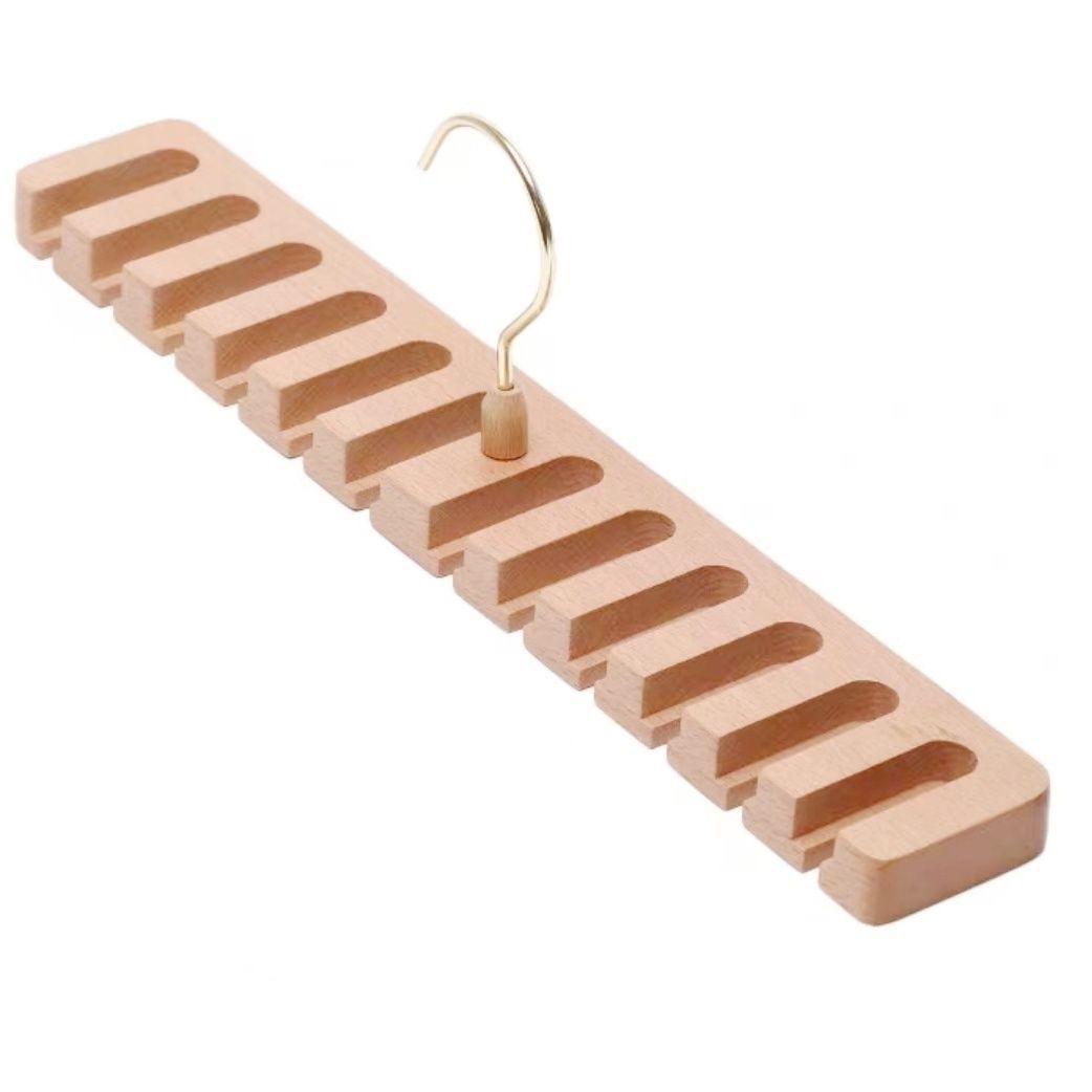 Multifunctional Wood Belt Storage Ra Tie Waist Belt Silk Scarf Hanger Wooden Clothes Hanger Organizer Tool for Ladies 1