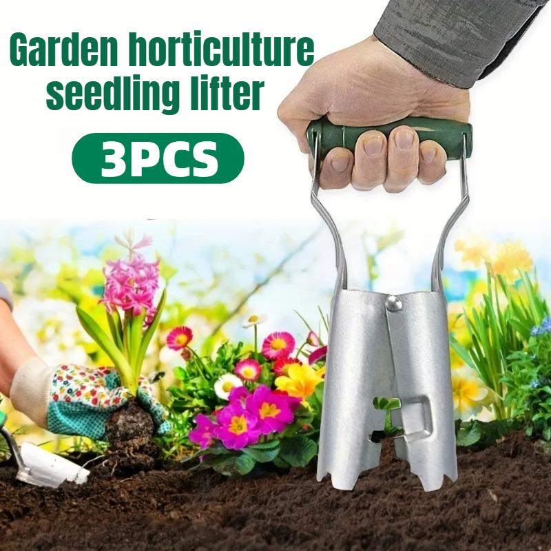 3PCS Upgrade Your Gardening Game With Stainless Steel Seedling Planter Tool Set, Make Planting Easier And More Efficient!