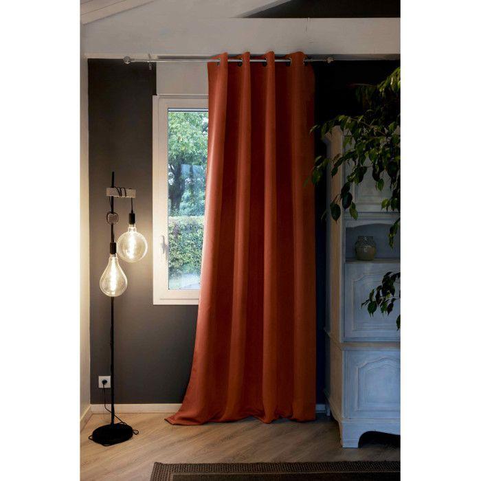 Blackout and Thermal Curtain Lined with Fleece "Inuit" All Dimensions - Inuit Terracotta - Blackout Panel + Fleece 140 X 260 Cm