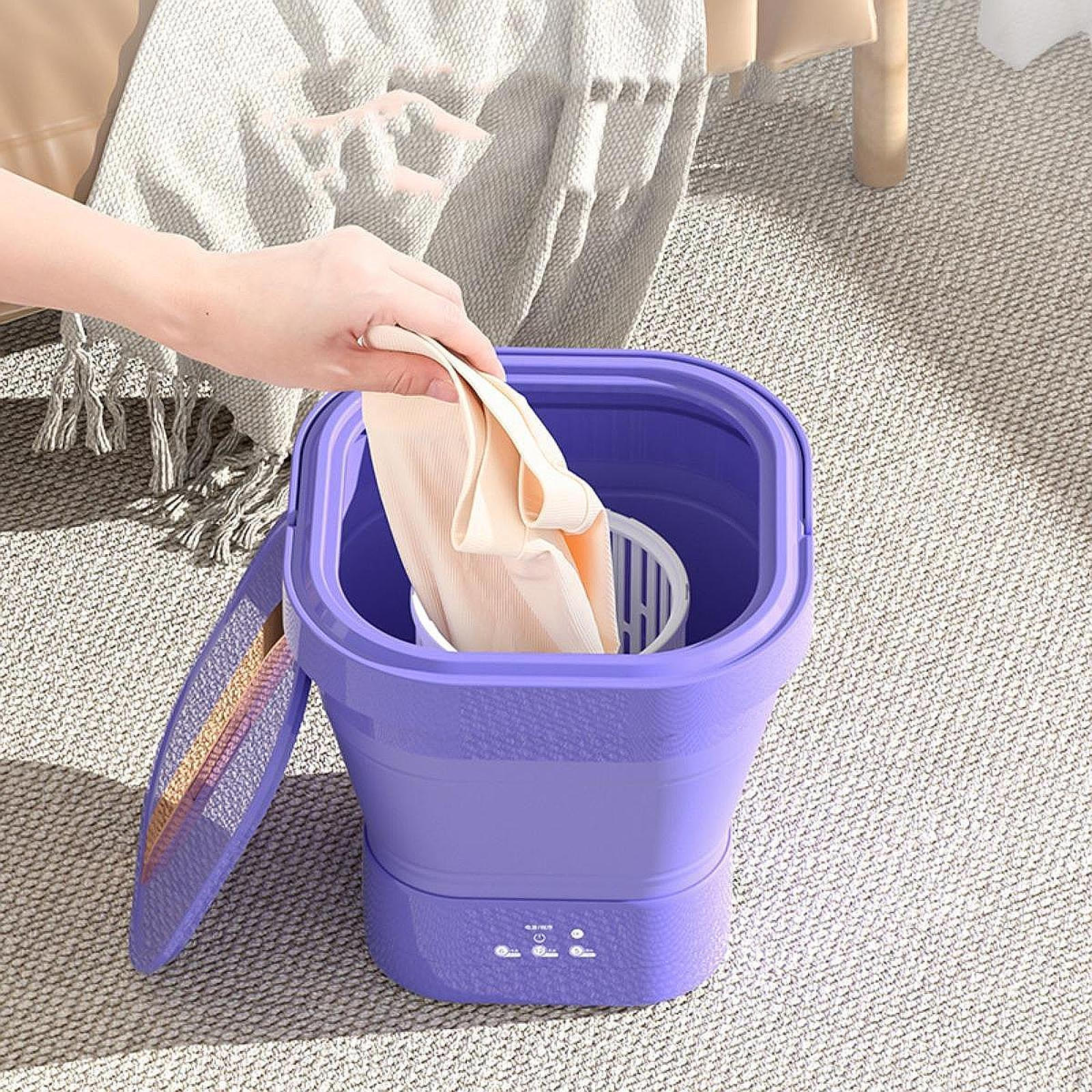 

Складная стиральная машина, экономящая воду, небольшая стиральная машина для путешествий, общежития, фиолетовая фиолетовый