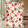 Strawberry Fantasy Garden Theme Blanket Lightweight Warm Flannel Blanket Decorative Throw Blanket for Home Decoration