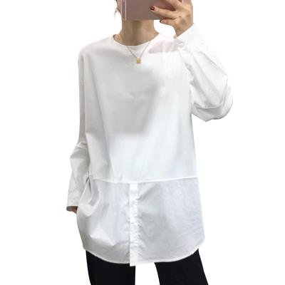 YOMORIO Layered Loose Layered Long Big White T-Shirt, Women's, Fit, Top, Sleeve, Oversized, Silhouette, Cotton,