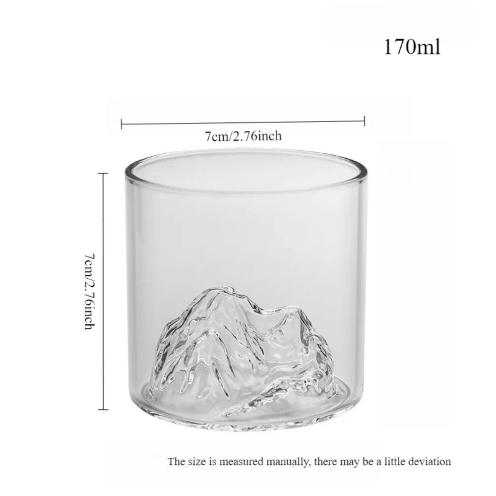 5 Oz 3D Guanshan Whiskey Glass Set Transparent Crystal Cup Suitable for Drinking Whiskey Cognac Cocktail Ice Wine Glass