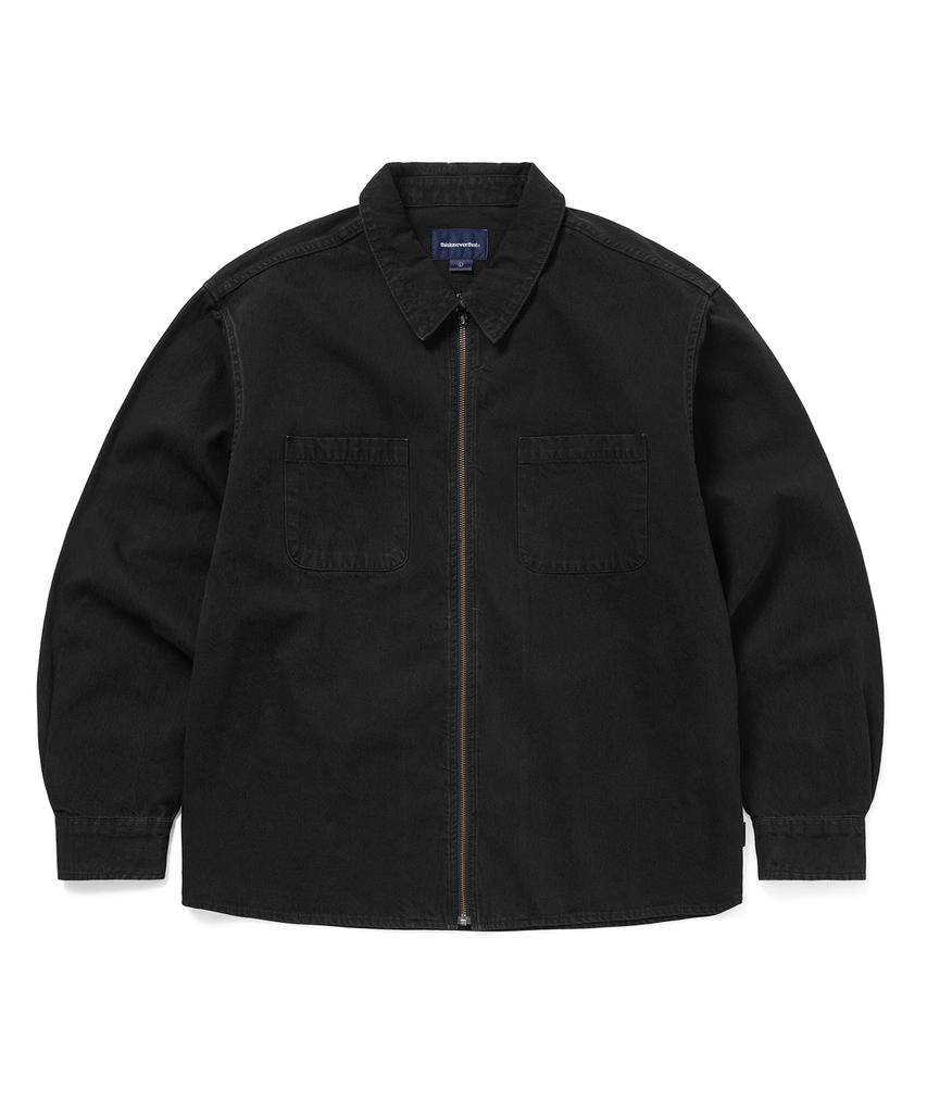THISISNEVERTHAT Washed Denim Zip Shirt Black