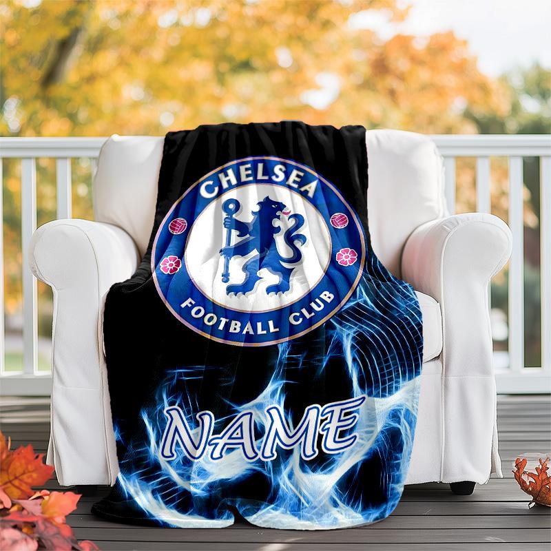 Customizable Football Throw Blanket – Personalized Name, All-Season Cozy Snug Blanket, Machine Washable, Personalized Blanket