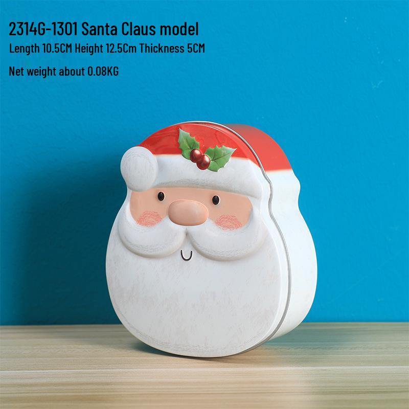 Christmas Gingerbread Man & Santa Claus Tin Cookie and Candy Storage Box