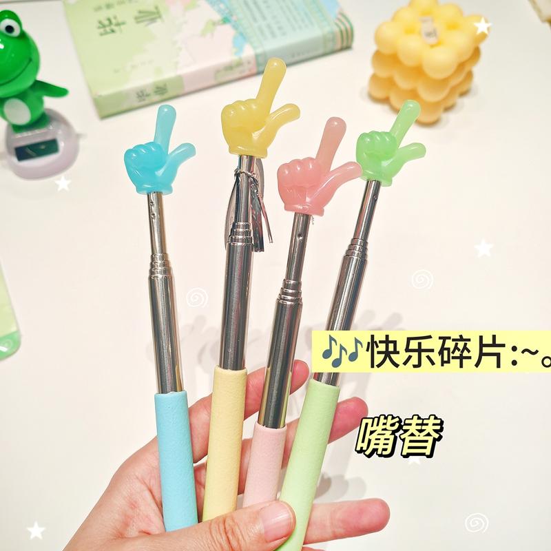 Telescopic Luminous Finger Reading Pointer Retractable Teacher Reading Sticks Whip Stick Children Early Teaching Supplies