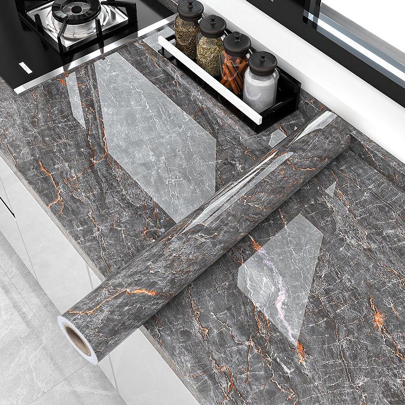 

80cm Marble Waterproof Wallpaper for Kitchen Cabinets Bathroom Decor Kitchen Foil Renovation Self Adhesive Oil Proof Stickers 0.6M X 3M