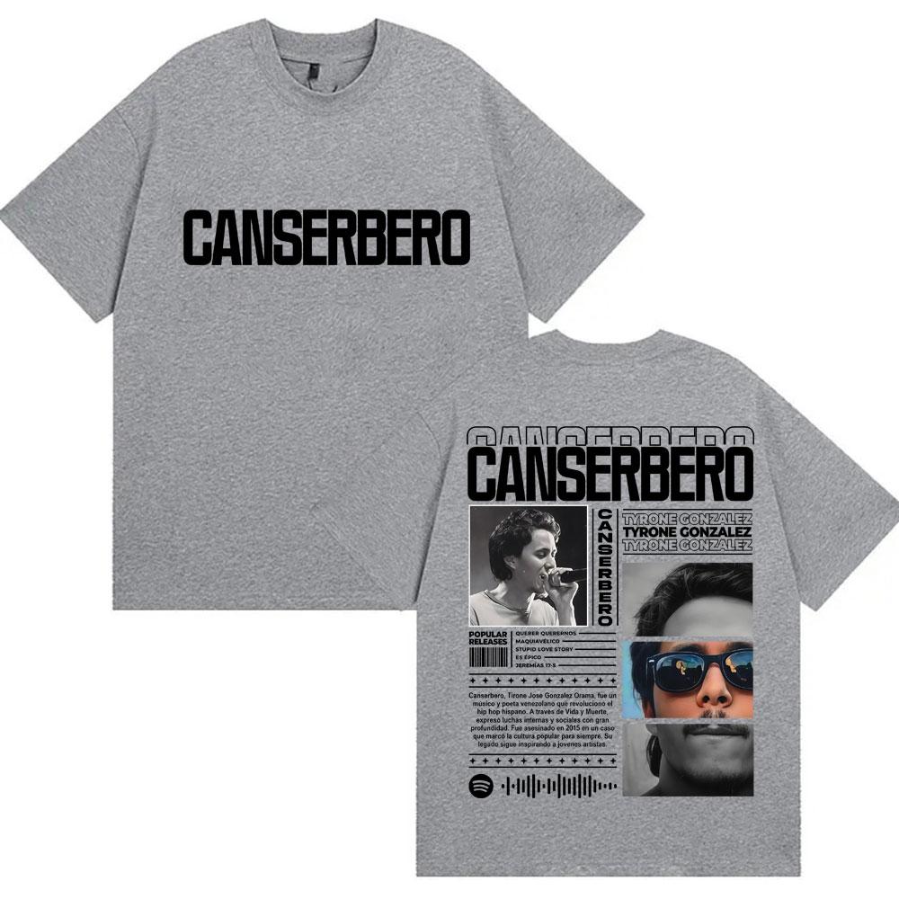 Rapper Canserbero Album Tour Print T Shirts Men Women Hip Hop Pop Music Vintage Tshirt Oversized Soft Cotton T Shirt Streetwear