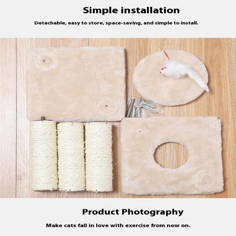 3-Layers Cats Toys Scratching Post Sisal Rope Three Pillars For Kitten Grind Claw Cat Climbing Frame Posts Pet Furniture