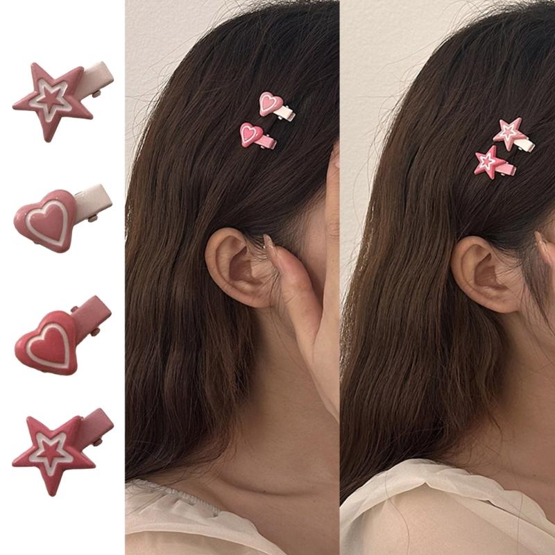 Kinder Süße Stern Herz Verzierung Haarspangen Hübsche Süße Haarnadeln für Damen Mädchen Kinder Haarschmuck Schmuck Geschenk