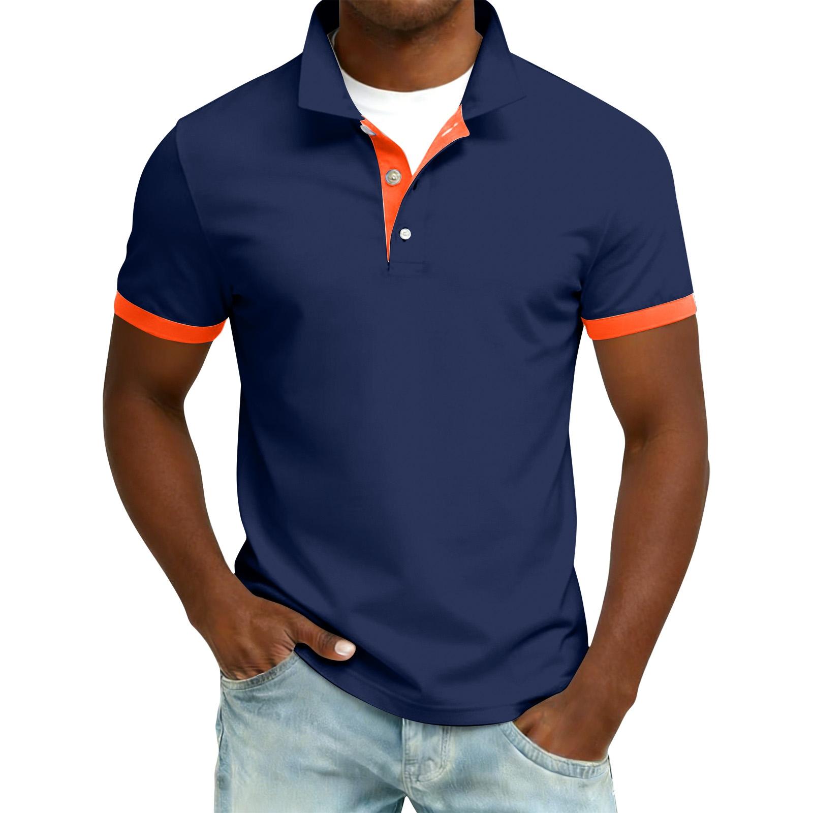

Men s Summer Button Lapel Loose Short Sleeve Top Men s Casual Fashion Top XXL