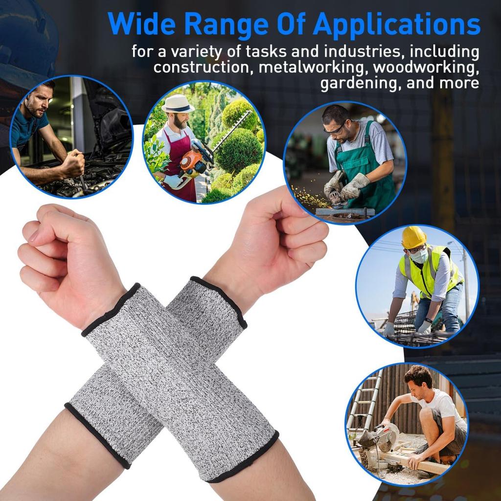 2 Pairs Arm Protectors, Protection Sleeves Forearm Covers Industrial Forearm Protectors Thin Skin and Bruising Cut Resistant Sleeve Level for