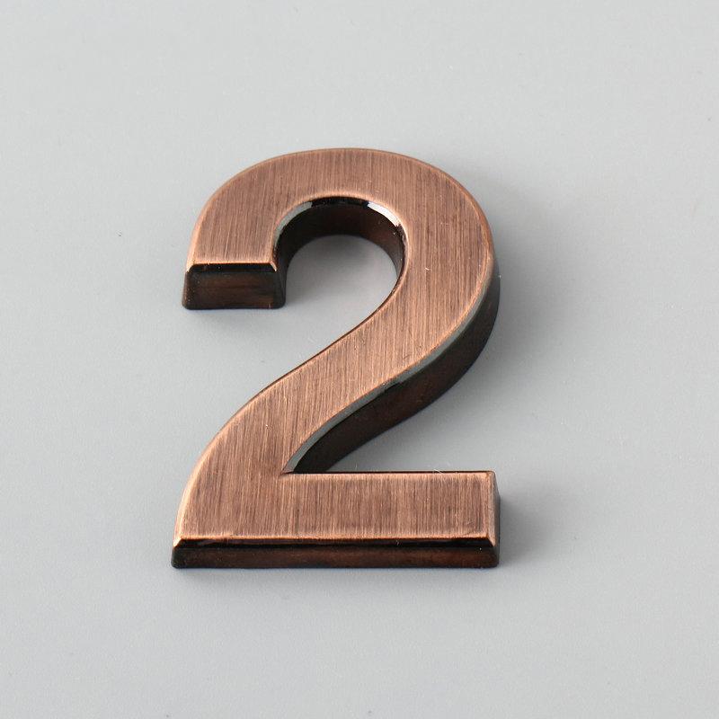 1.9-Inch Bronze Digital Label Door Head Stereoscopic El Door Number Digital Practical Number Sign