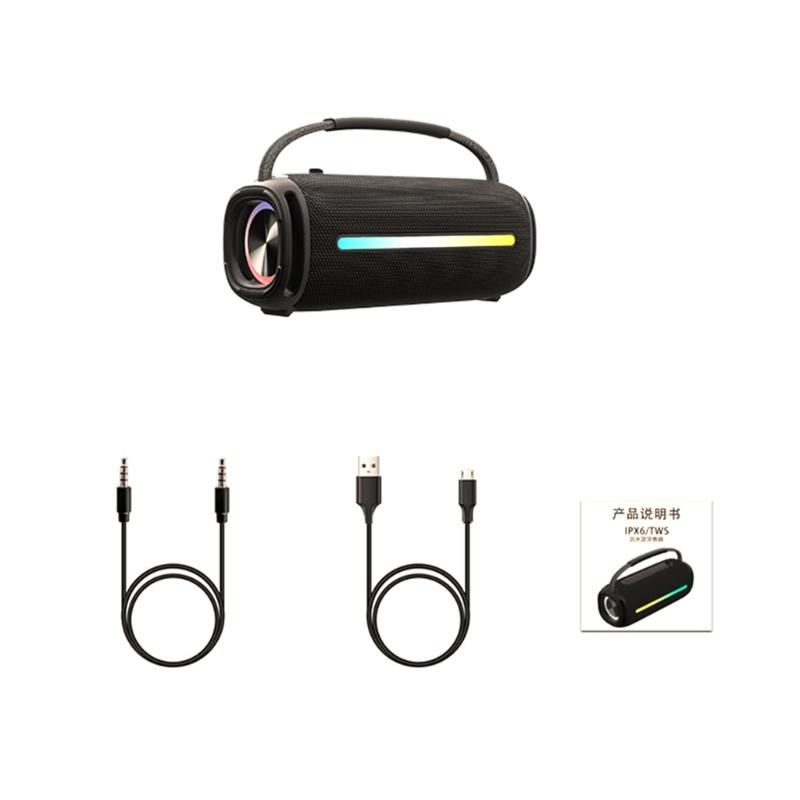 20W Portable Bluetooth-compatible Speaker Double Driver 360°Surround Sound IPX6 Waterproof For Camping Beach Party