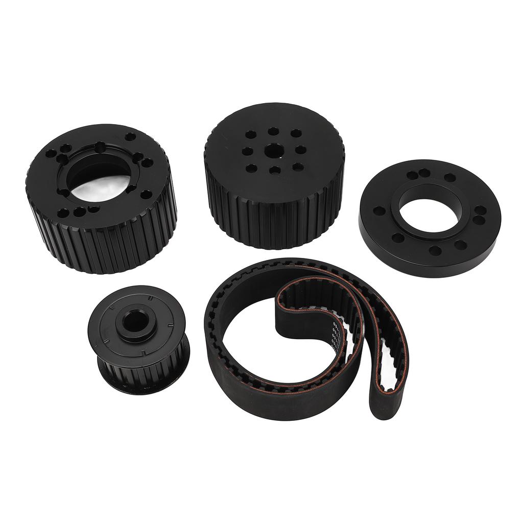 Belt Drive Pulley Kit Anti Slip PCE415.1008 Replacement for Ford Small Block Engine 318 340 360 Black