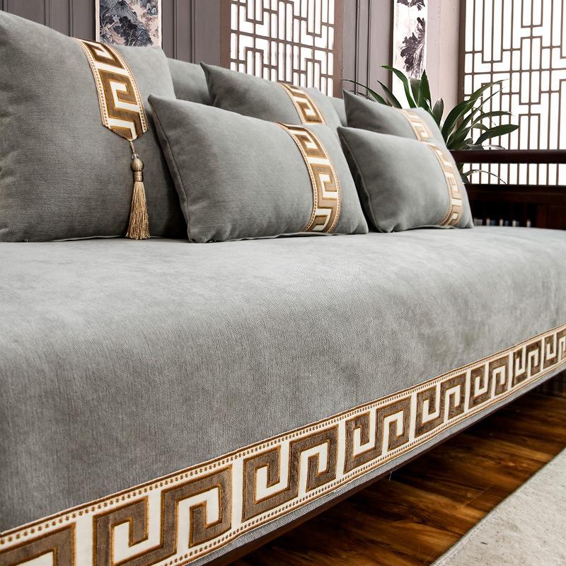 Chenier Sofa Cover Thickened Anti Slip Seat Cushion New Chinese Style Four Season Universal Couch Mat Cover Towel