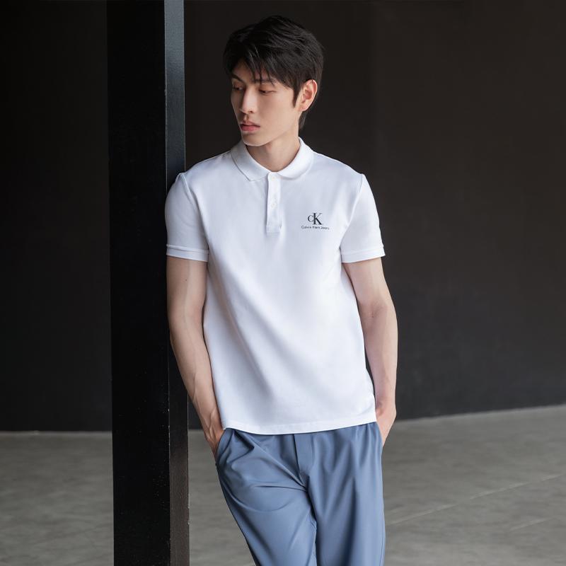 Calvin Klein Polo Shirts Men's Polo Collar Moderate Straight Fit J319635