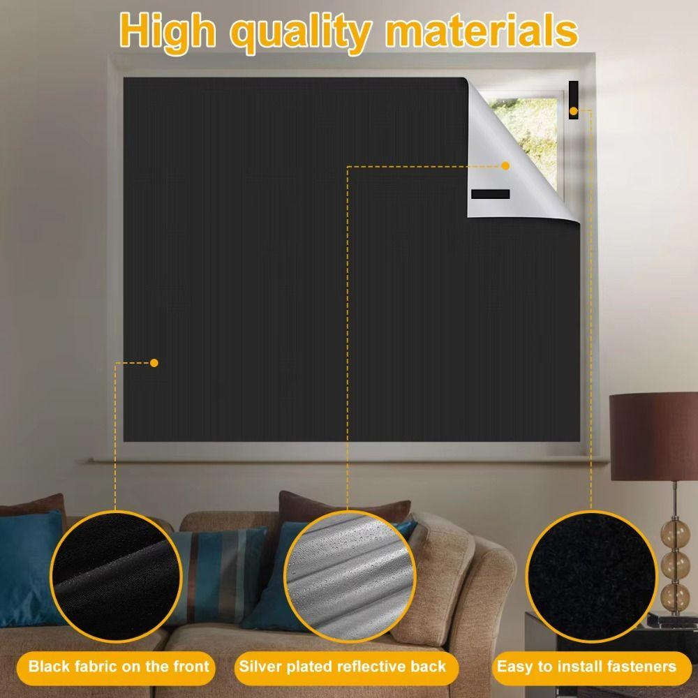 With 32 Stickers Travel Blackout Curtain Removable No Drill Temporary Curtain  Bedroom