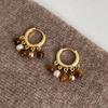 Vintage Maillard Contrast Color Tiger's Eye Stone Tassel Earrings Ear Buckles Personalized Earrings Women
