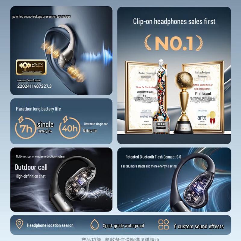 Saina G9SAI Open-Ear Wireless Sports Headphones with Real-Time Translation