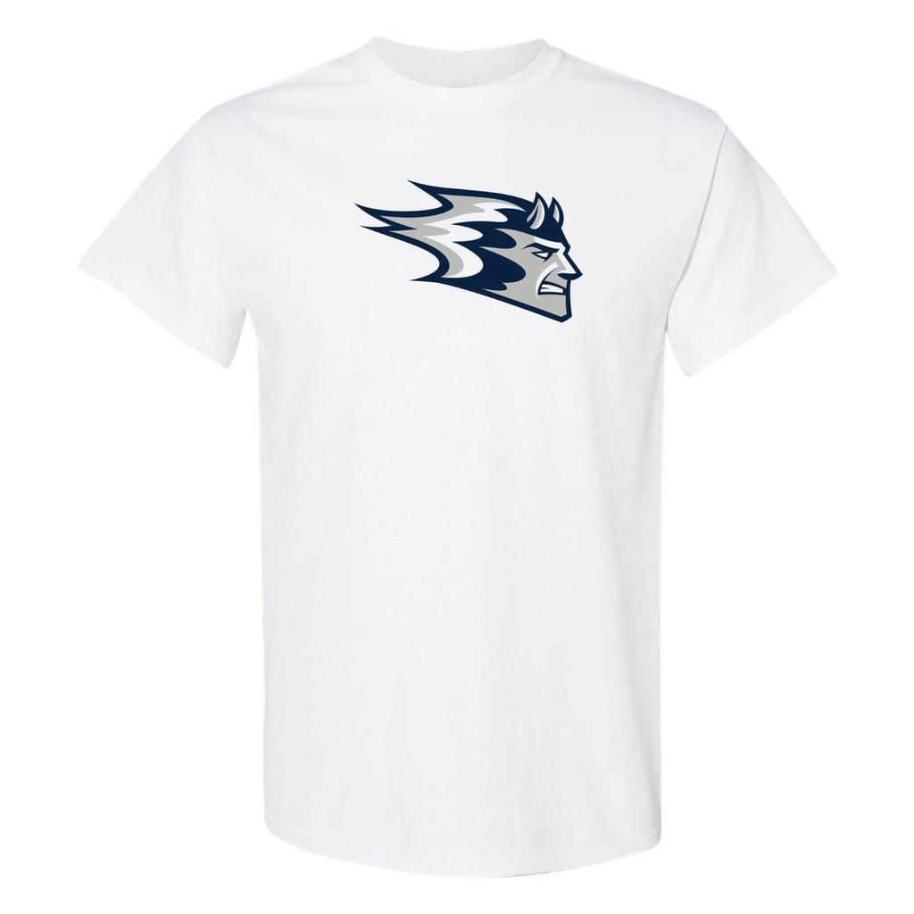 Wisconsin-Stout Blue Devils Primary Logo Short Sleeve T-Shirt - White